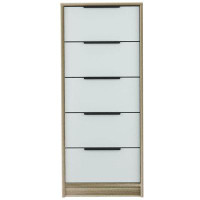 ZeaZu 42" Brown And White Five Drawer Chest