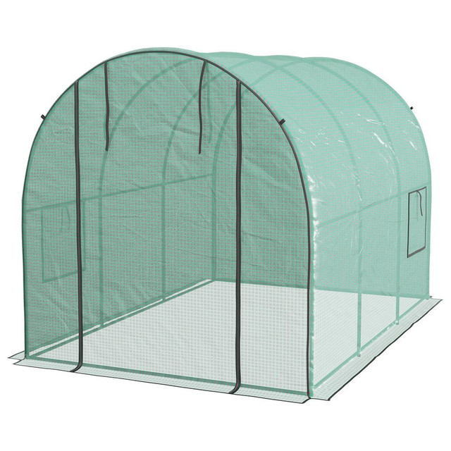 Polytunnel Greenhouse 300L x 200W x 200Hcm Green in Patio & Garden Furniture - Image 2