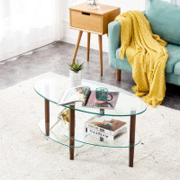 Wrought Studio Transparent Oval Glass Coffee Table
