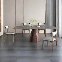 HIGH CHESS Rock Plate Rectangular Dining Table Simple Design Rectangular 70.86'' L x 35.43'' W Dining Set