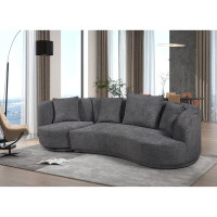 Ebern Designs Liyasi Luxury Teddy Fleece Living Room Set: 2-seater And 360° Swivel Armchair