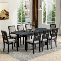 Red Barrel Studio 9-Piece Wood Dining Table Set with Removable Leaf and 8 Chairs