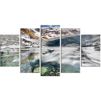 Design Art 'Cave in Rugged Rocky Setting' 5 Piece Graphic Art on Metal Set