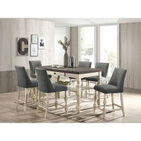 One Allium Way Weighton 6 - Person Counter Height Solid Wood Dining Set