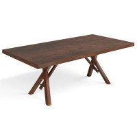 Loon Peak Culain Maple Solid Wood Trestle Dining Table