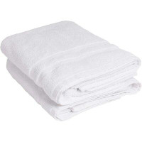 LivingFashions Living Fashions Luxury White Bath Towels Large - 600 GSM Soft Ringspun Premium Cotton - Absorbent Hotel B