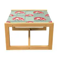 East Urban Home East Urban Home Floral Coffee Table, Repetitive Abstract Flowers Striped Background, Acrylic Glass Centr