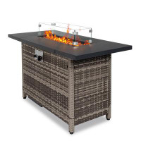 Latitude Run® 24.8'' H x 43'' W Stainless Steel Propane Outdoor Fire Pit Table