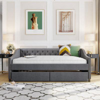 Winston Porter Upholstered daybed with Two Drawers