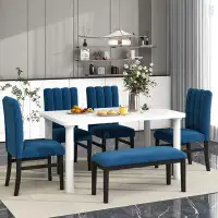 Latitude Run® 6-Piece Dining Table Set With Marble Veneer Table