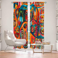 East Urban Home Lined Window Curtains 2-panel Set for Window Size by Michele Fauss - Abstract Elephant