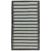 Doris Leslie Blau 3X6 Doris Leslie Blau Collection Modern Striped Grey, Anthracite Flat-Weave Wool Rug N11516