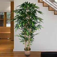 Freeport Park® 72" Tall High End Realistic Silk Bamboo Tree in Basket