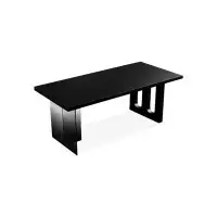 Fit and Touch 70.87" Black Rectangular Solid Wood + Acrylic desk