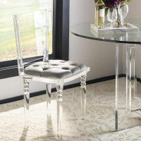 ZHENMIAO XINLEI TRADING INC Home Clear Acrylic And Grey Velvet Dining Chair