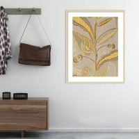 Amanti Art Delicate Deco Plant Pattern IV By Baxter Mill Archive Wood Framed Wall Art Print