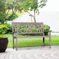 Red Barrel Studio Red Barrel Studio 2-Seater Garden Bench Solid Fir Wood Porch Loveseat Chair For Garden Patio Outdoor F