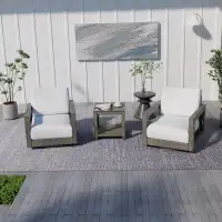 EGEIROS LIFE 3-Piece Aluminum Patio Conversation Set With Swivel Chairs, Hand-Painted Frame And Cushions