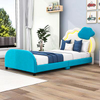 Latitude Run® Freland Upholstered Platform Bed with Cloud-Shaped Headboard and Footboard