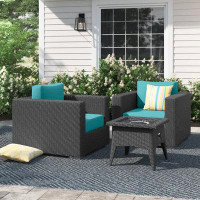 Sol 72 Outdoor™ Convene 3 Piece Set Outdoor Patio with Fire Pit