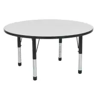 Factory Direct Partners Round Dry-Erase Adjustable Height Activity Table with Chunky Legs