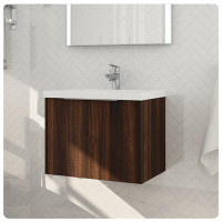 Vinura Vinura Floating Bathroom Vanity - Imitative Oak Bathroom Cabinet 36 Inch