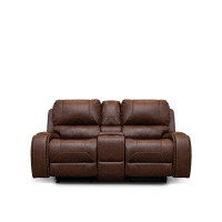 Wildon Home® Tory Brown Double Glider Reclining Love Seat W/centre Console