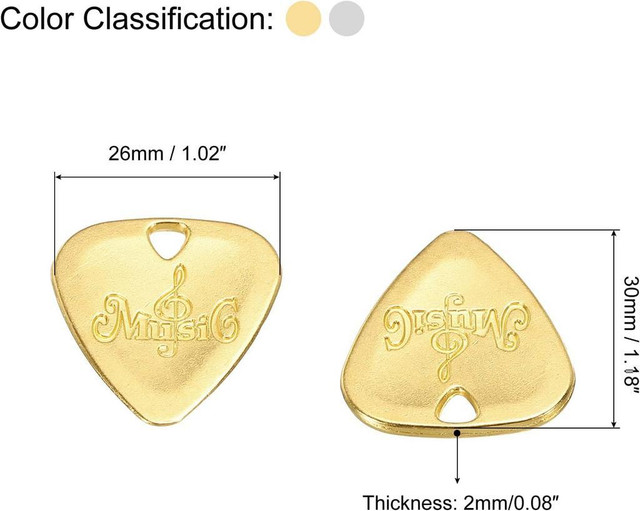 Guitar Pick Necklace Zinc alloy Pendant Guitar Accessory Gold Free Shipping in Other
