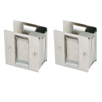 Ebern Designs Darleene Brass Pocket Door Passage Hardware (2 per Pack)