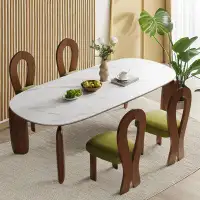 PULOSK 4 - Person White Oval Sintered Stone tabletop Dining Table Set