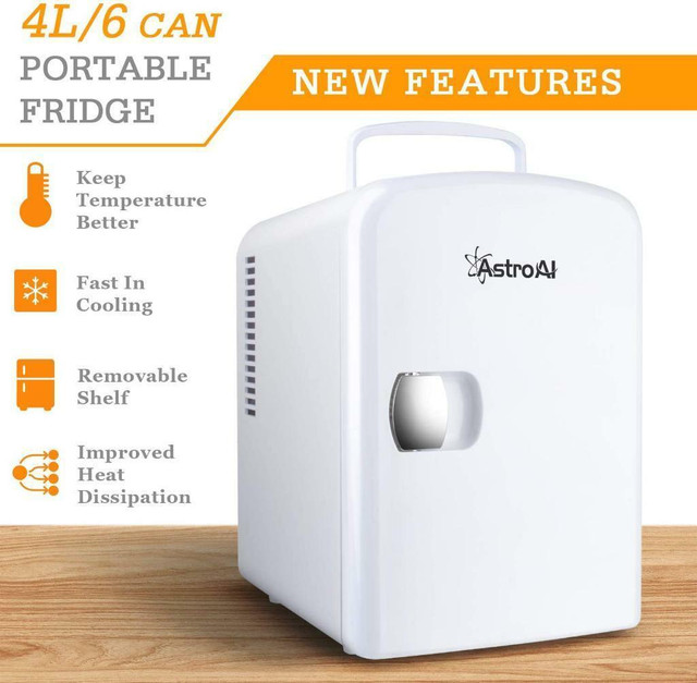 NEW 4L 6 CAN AC & DC PORTABLE WARMER & COOLER FRIDGE MAKEUP 4L76MF in Other in Alberta - Image 4