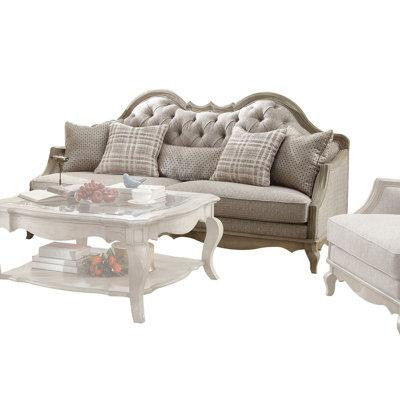 ACME Furniture ACME Chelmsford Sofa W/5 Pillows, Beige Fabric & Antique Taupe in Couches & Futons