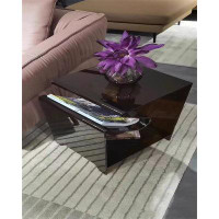 Brayden Studio Transparent Acrylic Edge Table, Bedroom Irregular Bed Edge Table, Modern Small Waterproof Edge Table With