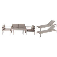 Wade Logan Aynura 6 Piece Complete Patio Set with Cushions