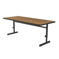 Correll, Inc. Correll 24x36 Computer Desk, Height Adjustable (21-29) Walnut Thermal Fused Laminate Top, Classroom Work S
