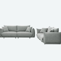 Latitude Run® 3-seater + 2-seater sofa Modern Couch for Living Room Sofa with 4 Pillows