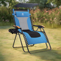 Coastrail Outdoor Folding Zero Gravity Chair with Sunshade Camping Chair Recliner With Backrest Wide Seat