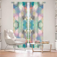 East Urban Home Lined Window Curtains 2-panel Set for Window by Pam Amos - Daisy Blush 1 Summer Blues