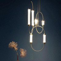 Everly Quinn Modern Gold Pendant Light for Bedroom Dining Room, Living Room