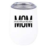 Koyal Wholesale Custom Mother's Day Wine Tumbler With Lid Stemless Stainless Steel Insulated, Children Custom Names