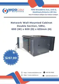 12RU Network Rackmount Cabinet Double Section 600x 600x 635mm - Top Quality Wall-Mounted Network Cabinet FOR SALE!!!