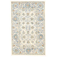 Canora Grey Vonore Hand-Knotted Wool Cream Area Rug