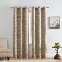 Red Barrel Studio Lely Lattice Embroidered Blackout Window Curtain Panel, Set Of 2