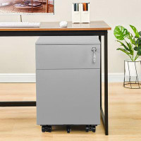 Inbox Zero 2 Drawer File Cabinet with Lock Metal Filing Cabinet for Legal/Letter/A4/F4 Size