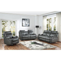Latitude Run® Tallie Grey Double Reclining Loveseat With Console