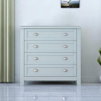 Gracie Oaks Blue-Grey Cabinet Dresser With 4 Drawers