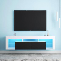 Wrought Studio TV Stand LED Wall Mounted Floating 63" TV Stand
