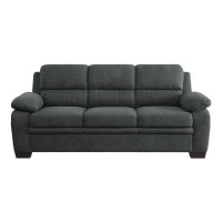 Red Barrel Studio Tristin Dark-Grey Textured Fabric Upholstery Sofa