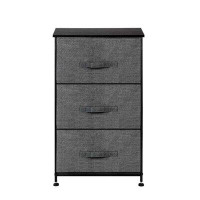 Rebrilliant Vertical Dresser Storage Tower - Sturdy Steel Frame, Wood Top Grey/Linen/Brown
