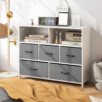Latitude Run® Fabric Dresser with 5 Drawers for Bedroom
